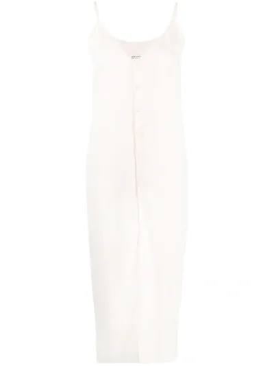 Maison Margiela Buttoned Midi Dress In Neutrals