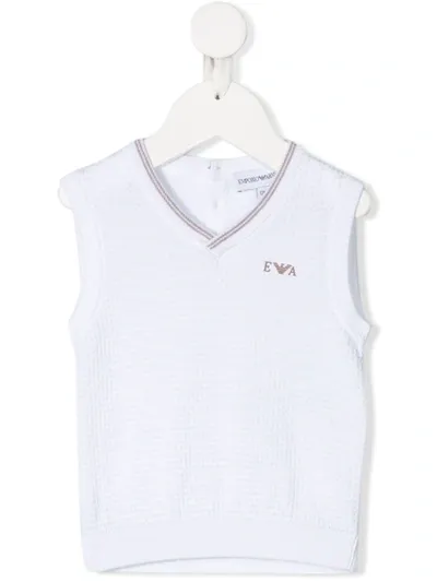 Emporio Armani Babies' Textured-knit Vest In White