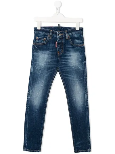 Dsquared2 Kids' Tapered Slim-fit Jeans In Blue