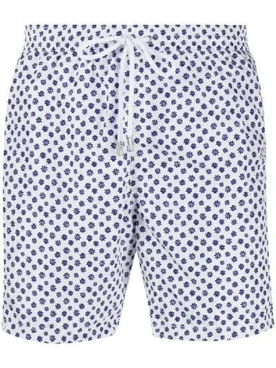 Barba Floral Print Swim Shorts In White