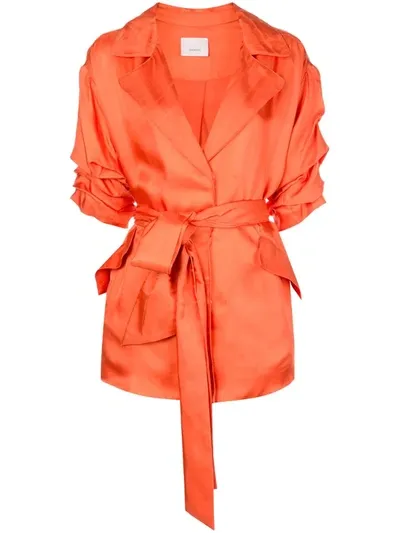 Cinq À Sept Kiera Belted Jacket In Orange