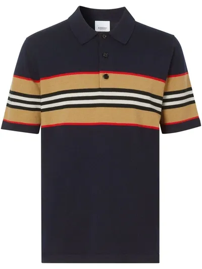 Burberry Icon Stripe Polo Shirt In Blue