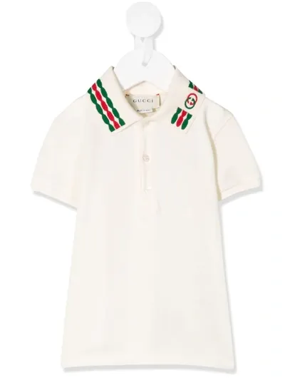 Gucci Babies' Logo Trim Top In Neutrals