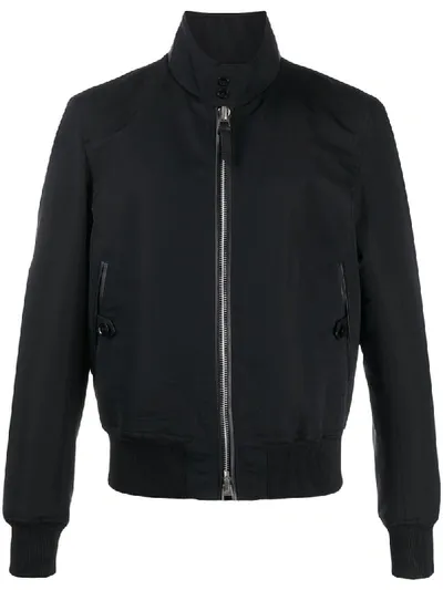 Tom Ford High-neck Bomber Jacket In Blue