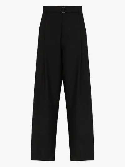 Edward Crutchley Pleated Front Tailored Trousers In Black