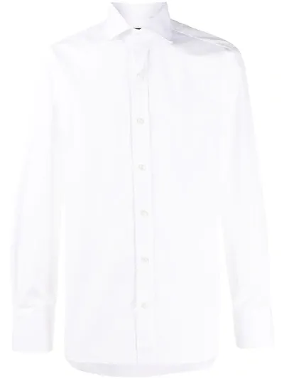 Tom Ford Francese Spread Collar Shirt In White