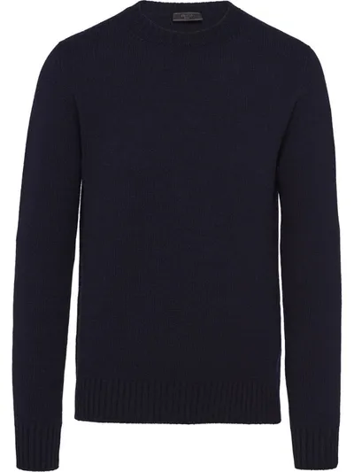 Prada Knitted Jumper In Blue