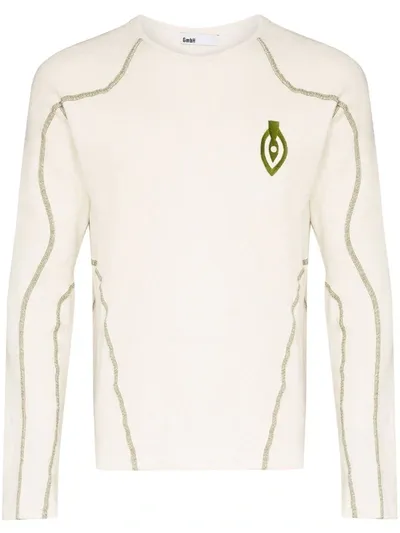 Gmbh Asia Mono Embroidered Long Sleeve T-shirt In Neutrals