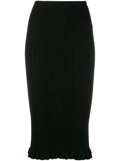 Acne Studios Ribbed Cotton-blend Skirt In Black