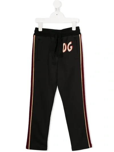 Dolce & Gabbana Kids' Logo Track Pants In Black