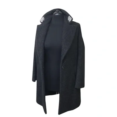 Pre-owned Blumarine Wool Coat In Black