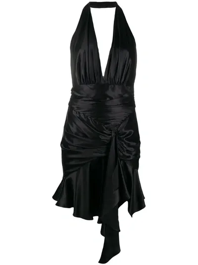 Alexandre Vauthier Draped Halter Neck Mini Dress In Black