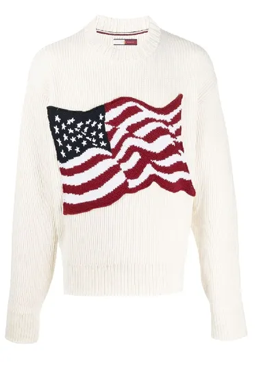 Tommy Hilfiger Stars-and-stripes Appliqué Jumper In White