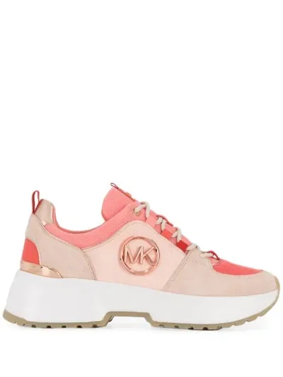 Michael Michael Kors Logo Trainers In Orange