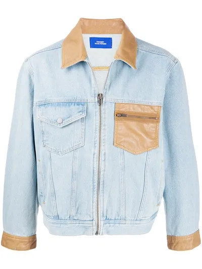 Rassvet Contrast Detail Light Wash Denim Jacket In Blue