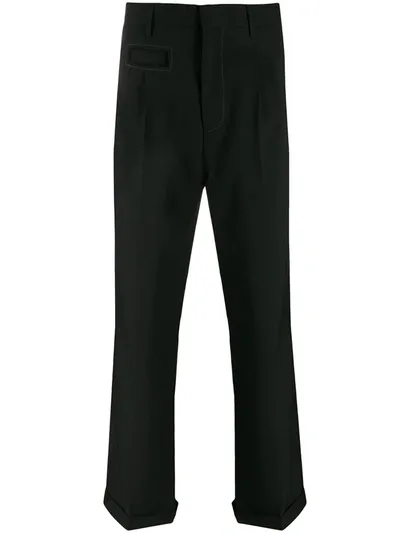 Marni Split-hem Pleated Trousers In Black