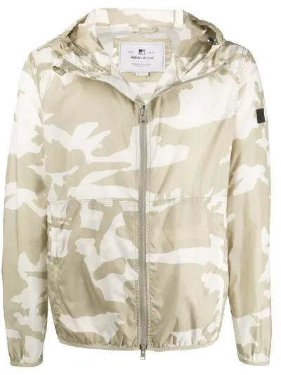 Woolrich Camouflage-print Windbreaker In Brown