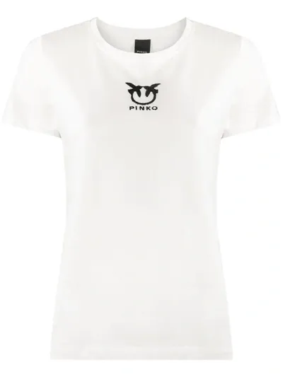 Pinko Embroidered Logo T-shirt In White