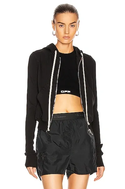 Rick Owens Drkshdw Zip-up Cotton Hoodie In Black