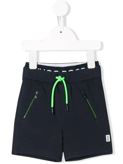 Hugo Boss Babies' Drawstring Waist Shorts In Blue