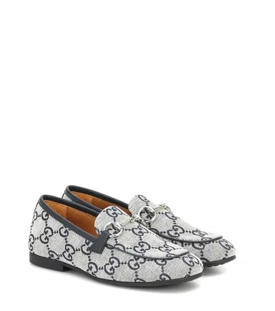 Gucci Kids' Jordaan Gg Loafers In Blue