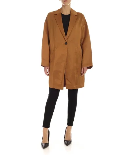 Semicouture Adelaide Single-breasted Jacket In Amber Color In Brown