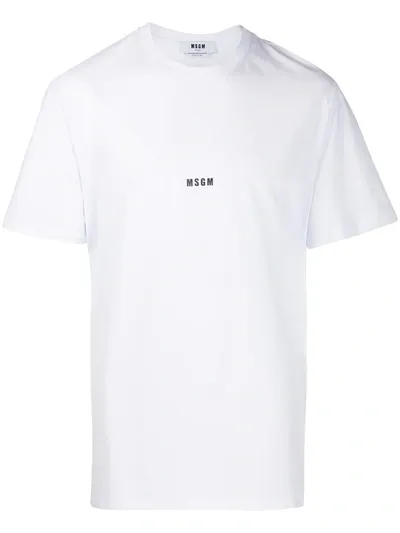 Msgm Mini Logo-print Boxy T-shirt In White