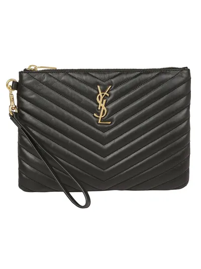 Saint Laurent Jolie Clutch Bag In Black