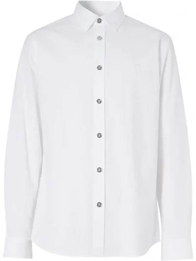 Burberry Embroidered Monogram Shirt In White