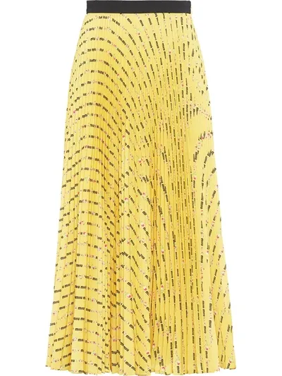 Miu Miu Flower Skirt In Yellow