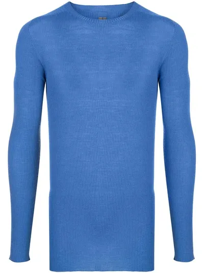 Rick Owens Ribbed Knitted Top In Blue