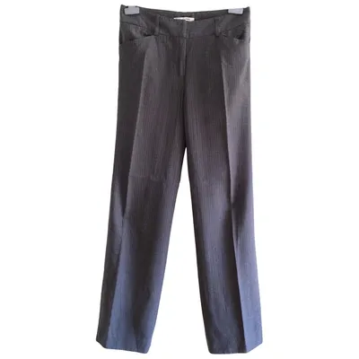 Pre-owned Gerard Darel Wool Trousers In Anthracite