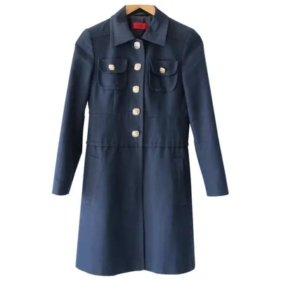 Pre-owned Hugo Boss Coat In Navy