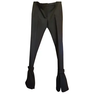 Pre-owned Miu Miu Wool Slim Pants In Black