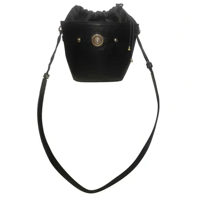 Pre-owned Versace Leather Handbag In Black