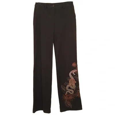 Pre-owned Roberto Cavalli Trousers In Khaki