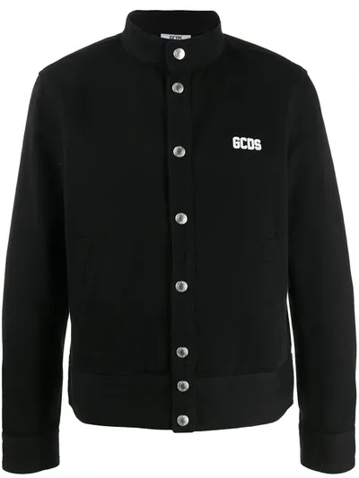 Gcds Logo-print Buttoned Jacket In Black