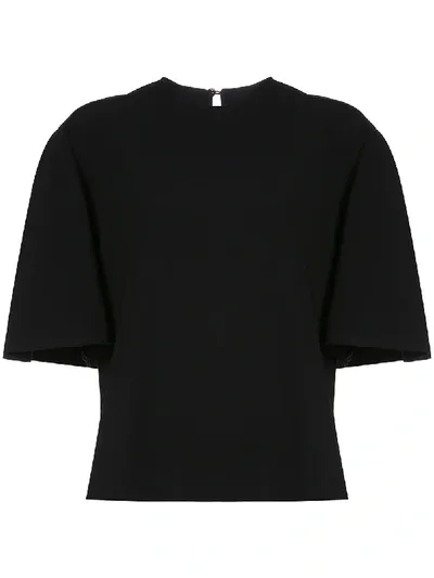 Carolina Herrera Gathered Crepe Blouse In Black