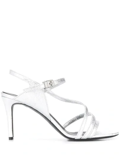 Zadig & Voltaire Marilyn Metallic Sandals In Silver