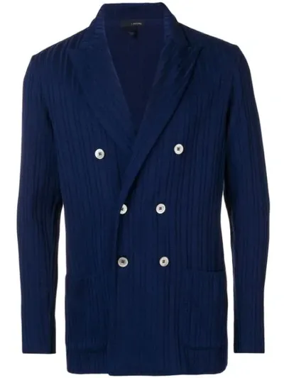 Lardini Blue Double-breasted Cotton Jacket