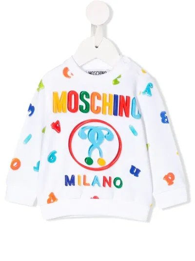 Moschino Babies' Logo Alphabet Print Sweatshirt In White