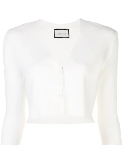 Alexis Petal Cropped Cardigan In White