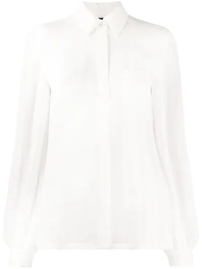 Just Cavalli Concealed Button Blouse In White