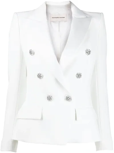 Alexandre Vauthier Crystal-button Fitted Jacket In White