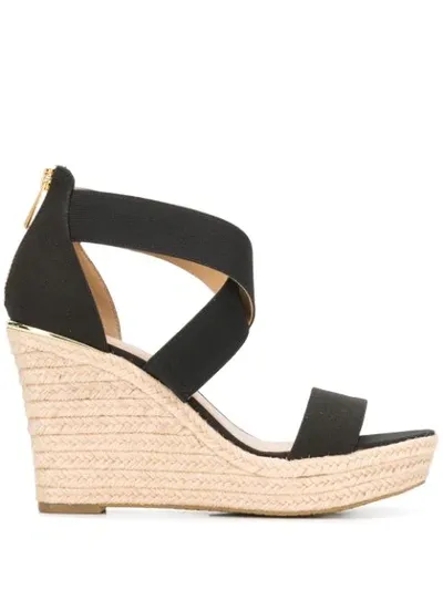 Michael Michael Kors Prue Platform Wedge Sandal In Black