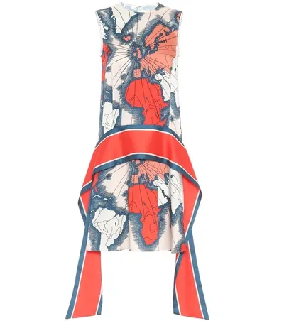 Victoria Victoria Beckham Map-print Sleeveless Scarf Dress In Red