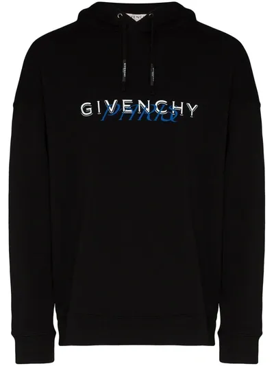 Givenchy Logo-print Hooded Cotton Sweatshirt In Black