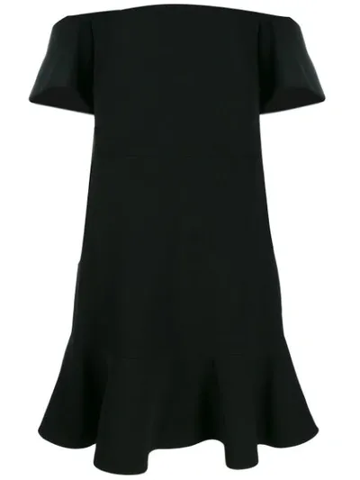 Michael Michael Kors Off-the-shoulder Twill Dress In Black