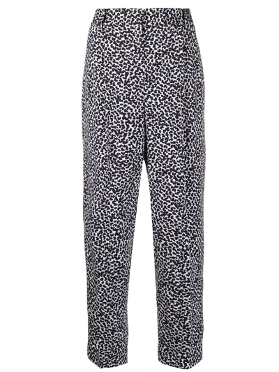 Michael Michael Kors Leopard Print Straight-leg Trousers In Animalier