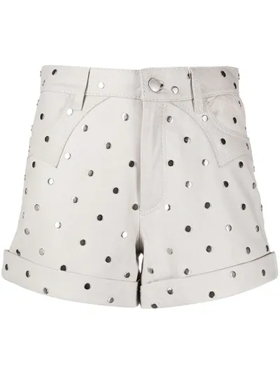 Zadig & Voltaire Fashion Show Scott Stud-embellished Shorts In Neutrals